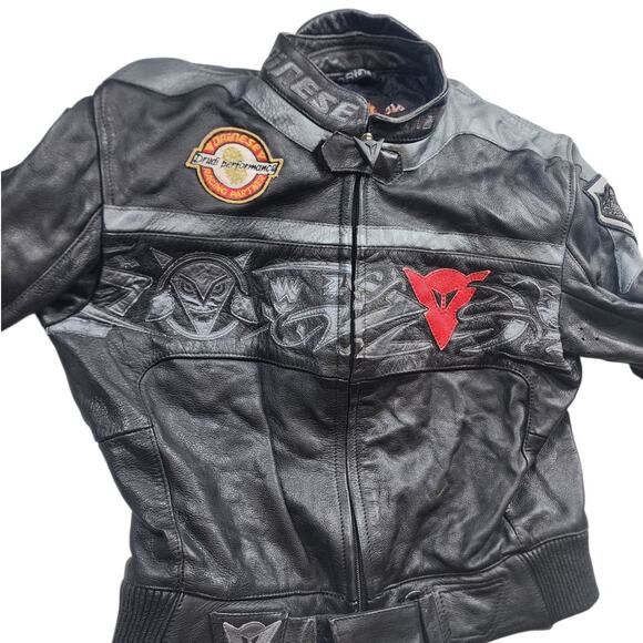 Dainese Jacket Small 46 Leather Motorcycle Drudi Racing Armor Italy MotoGP Devil - Picture 3 of 16
